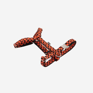 Brott Er // Verstellbares H-Geschirr für Hunde (geometrisch orange)