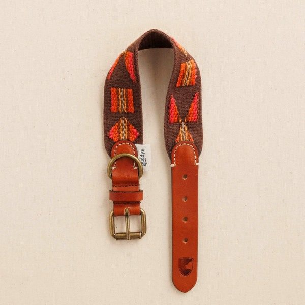 Buddys Dogwear Etna Brown // Breites und leichtes Halsband (braun/orange)