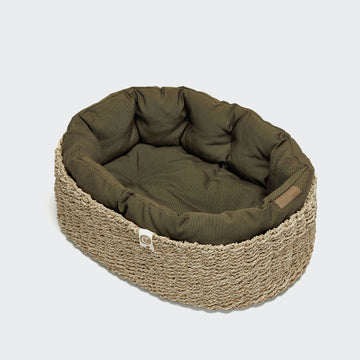 Cloud7 Basket Lazy // Runder Hundekorb mit weichem Innenkissen (Olive)