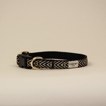 Drew's Dogwear Bright Orange // Verstellbares Halsband (beige/orange)