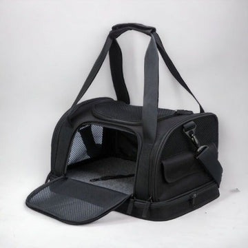 Flugzeug-Airline-Tasche // Flugtasche und Reisetasche für Hunde (schwarz)