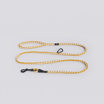 HAY Dogs Braided // Geflochtene Hundeleine aus recyceltem Nylon (Gelb/Creme)
