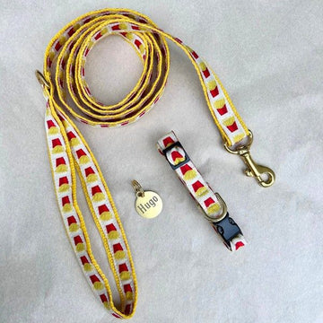 Welpenset // Welpenhalsband, Welpenleine und Hundemarke (Pommes)