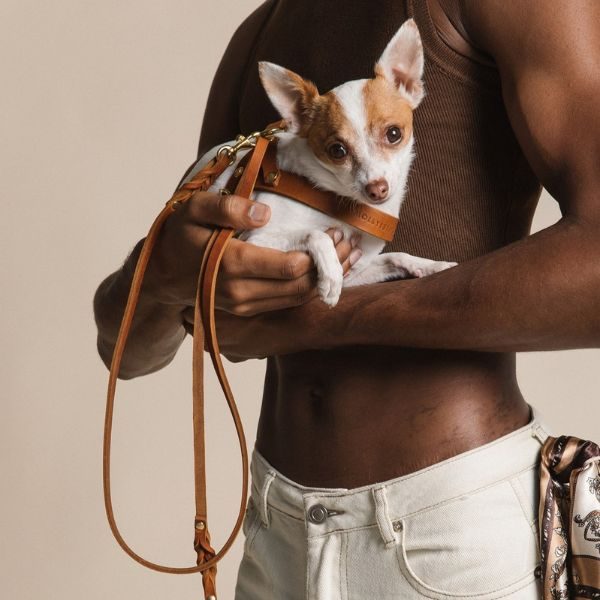 Butter Sahara // Verstellbare Leine aus weichem Leder (Cognac)