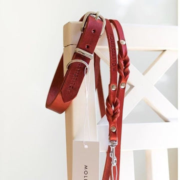 Butter Red // Weiches Lederhalsband (rot)
