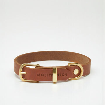 Butter Sahara // Weiches Lederhalsband (cognac)