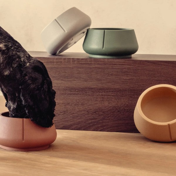 Pino Bowl // Auslaufsicherer Hundenapf für lange Ohren (grau)