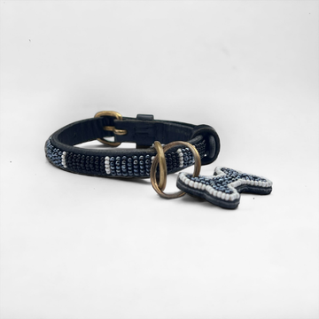 Zinj Rafiki Schwarz, Micro // Handgefertigtes Perlenhalsband für kleine Hunde