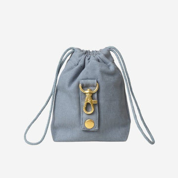 Tadazhi Leckerli-Tasche // Leckerli-Tasche aus Bio-Baumwolle (Staubblau)