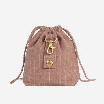 Tadazhi Leckerli-Tasche // Leckerli-Tasche aus Bio-Baumwolle (rosa kariert)