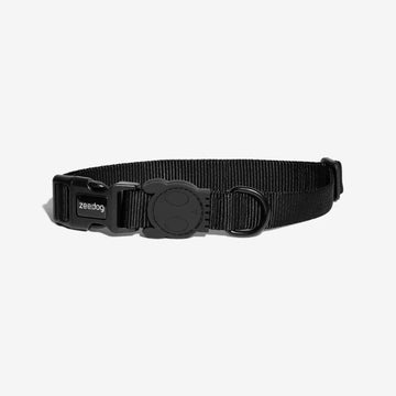 Zee.dog Gotham // Leichtes Halsband mit Klickverschluss (Schwarz)