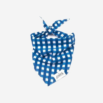 Classic Blue Check // Hundehalstuch mit Karos (blau) Groß