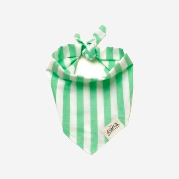 Lolly Green // Hundehalstuch mit Streifen (grün) M und L