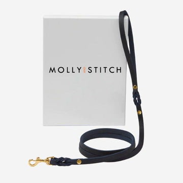 Butter Navy City Leash // Klassische Hundeleine aus weichem Leder (Dunkelblau)