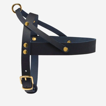 Butter Navy // Klassisches Geschirr aus weichem Leder (Marineblau)