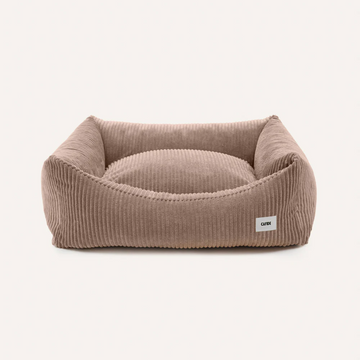 Cafide Snozy // Weiches und waschbares Hundebett aus Samt (beige)