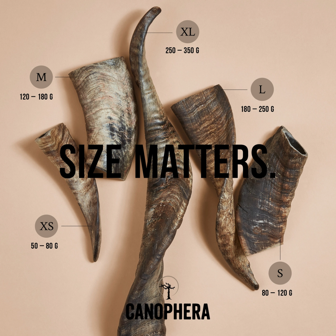 Canophera Schafshörner // 100 % natürlicher und haltbarer Kausnack (verschiedene Größen)