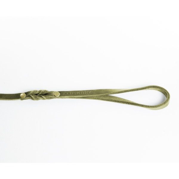 Butter Olive City Leash // Klassische Hundeleine aus weichem Leder (olivgrün)