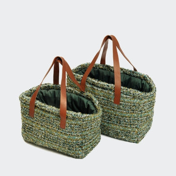Cloud7 Verona // Luxus-Hundetasche aus Wolle (Jacquardgrün)