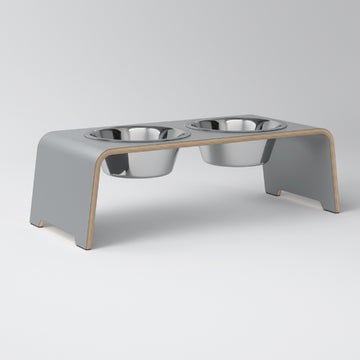 dogBar, Steel Bowls // Futter- und Wassernapfständer (grau)