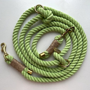 Drew's Dogwear Lime // Geflochtene Hundeleine aus weichem Seil (grün)