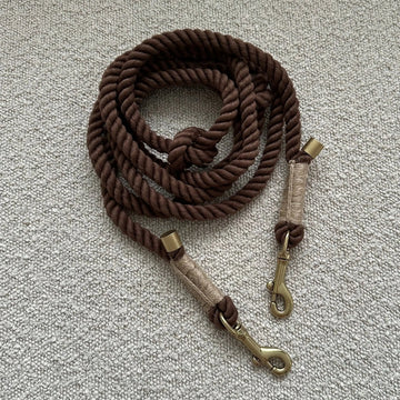 Drew's Dogwear Brown // Verstellbare und weiche Seilleine (dunkelbraun)