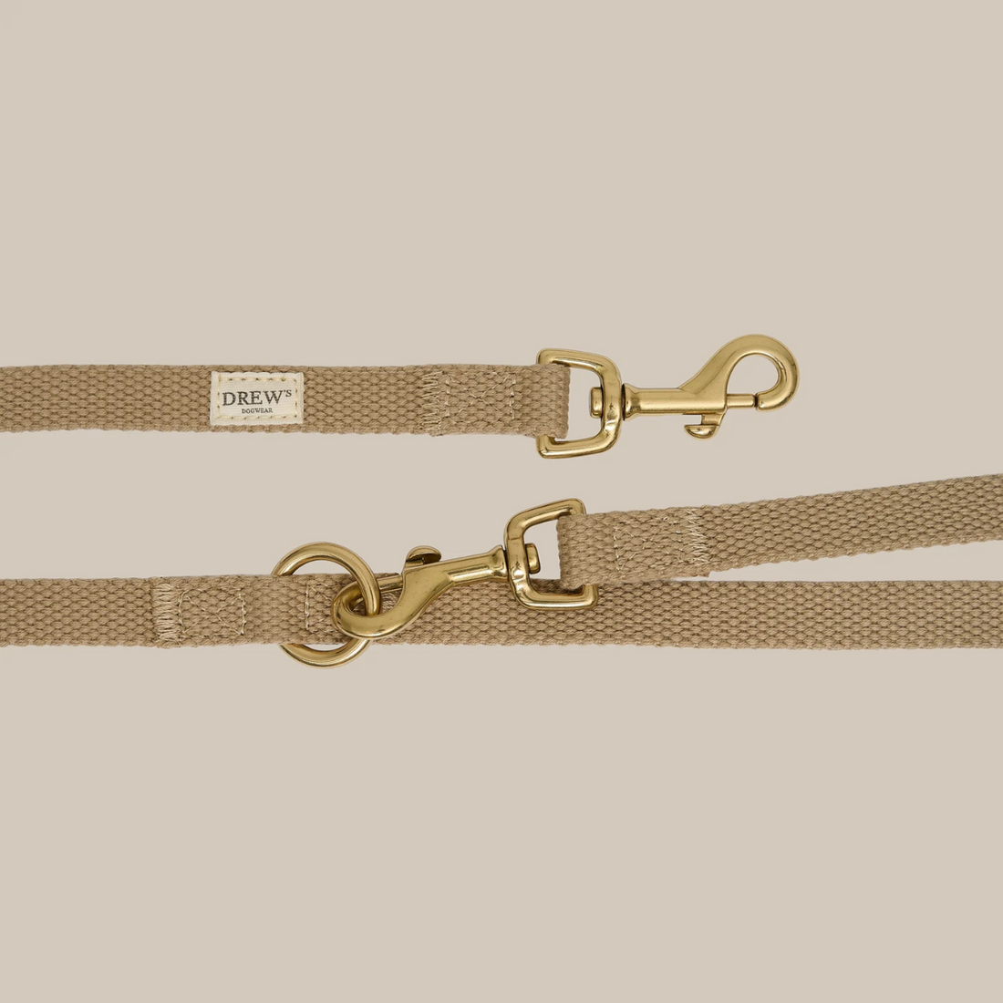 Drew's Dogwear Beige // Verstellbare Hundeleine aus Baumwolle (beige)