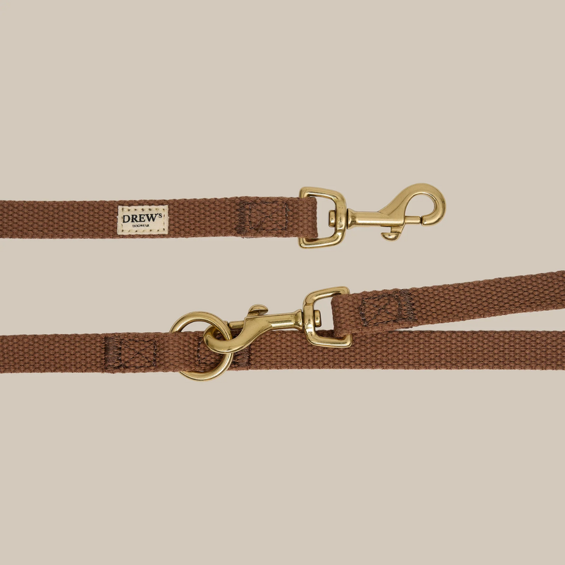 Drew's Dogwear Brown // Verstellbare Hundeleine aus Baumwolle (braun)