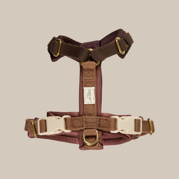 Drew's Dogwear Chocolate Pro // Verstellbares und weiches Y-Geschirr (dunkelbraun)