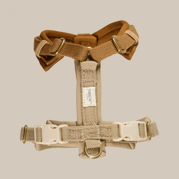 Drew's Dogwear Cortado Pro // Verstellbares und weiches Y-Geschirr (braun/beige)