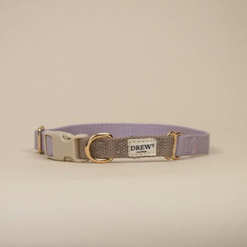 Drew's Dogwear Lavender // Verstellbares Halsband (lila/beige)