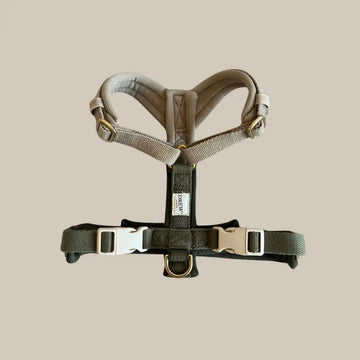 Drew's Dogwear Olive Pro // Verstellbares Y-Geschirr (grün/beige)