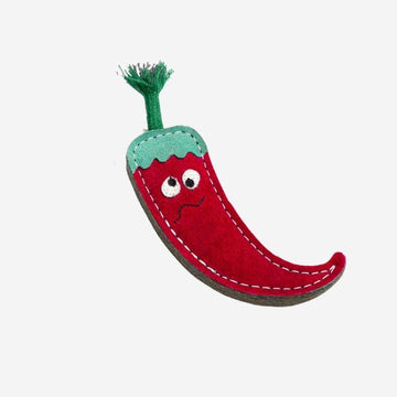 Chad the Red Hot Chilli // Hundespielzeug aus natürlichem Wildleder (Chili)