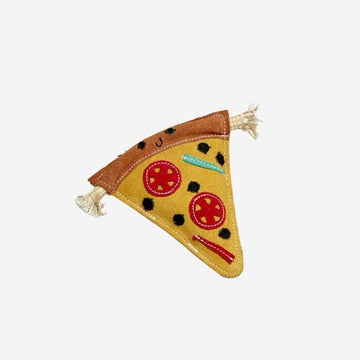 Pepe La Pizza // Wildleder-Hundespielzeug mit Jutefüllung (Pizza)
