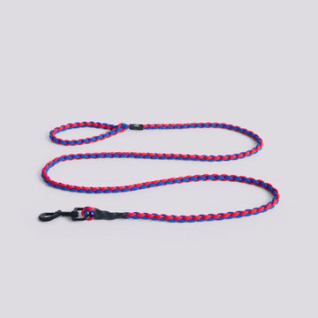 HAY Dogs Braided // Geflochtene Hundeleine aus recyceltem Nylon (rot/blau)