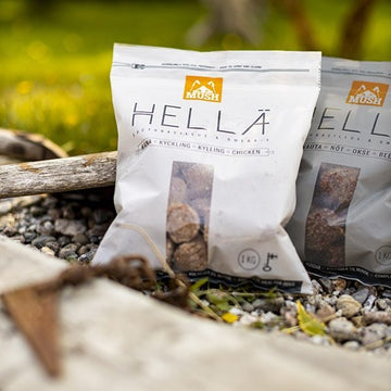 Mush Hella // 90 % Hähnchen ohne Knochen (gefroren) 3 kg.