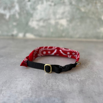 Dog Collective // Verstellbares Bandana-Halsband (Paisley-Rot)