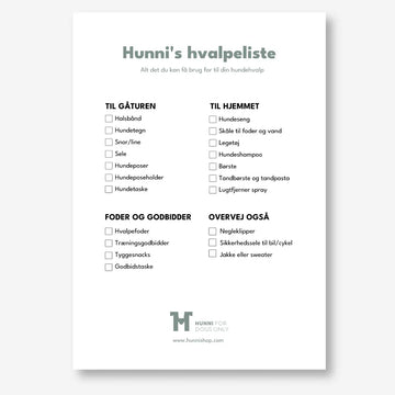 Hunnis Welpenliste // Alles was Sie für Ihren Welpen brauchen