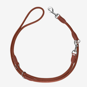 Hunter Round and Soft // Verstellbare Leine aus weichem Leder (Cognac)