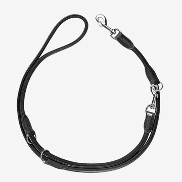 Hunter Round and Soft // Verstellbare weiche Lederleine (schwarz)