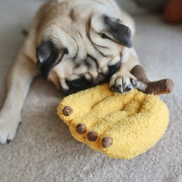 Lambwolf Banana // Spielzeug mit Quietscher und Taschen