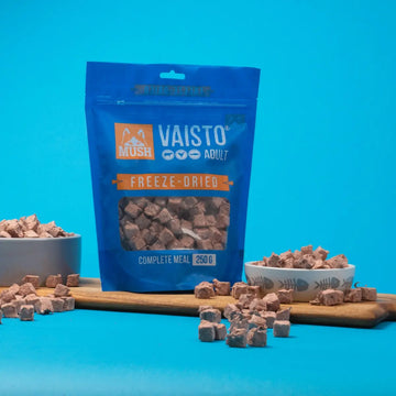Mush Blue Gefriergetrocknet // Weiches Futter geeignet für Hunde mit empfindlicher Haut (Rind, Pute, Lachs)