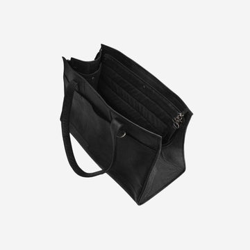 Muud Clara, Schwarz // Luxus-Hundetasche aus Leder (bis 7,5 kg)