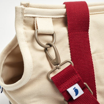 Constantin Bag // Bunte Hundetasche mit Crossbody-Gurt (rot/grau)