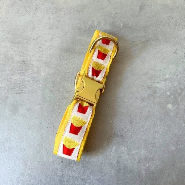 Hunni Fries // Einzigartiges Halsband mit Schnappverschluss (Pommes Frites)