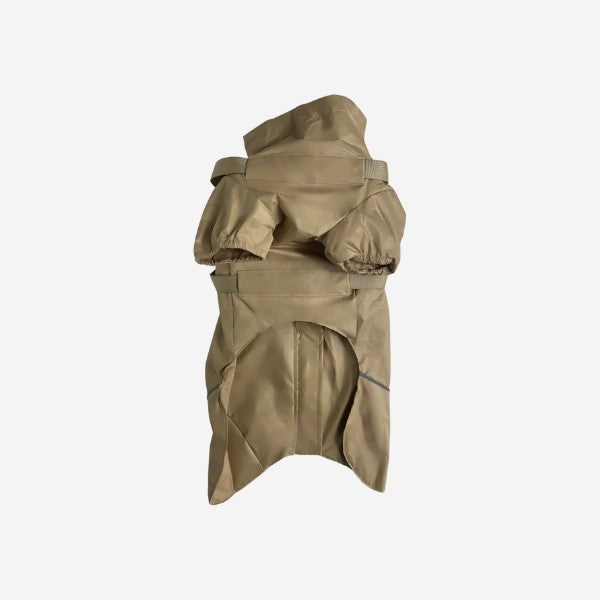 Puppy Bohème // Step-in Hunderegenjacke mit Geschirr (Café Latte)