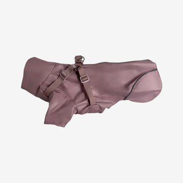 Puppy Bohème // Step-in Hunderegenjacke mit Geschirr (Beere)