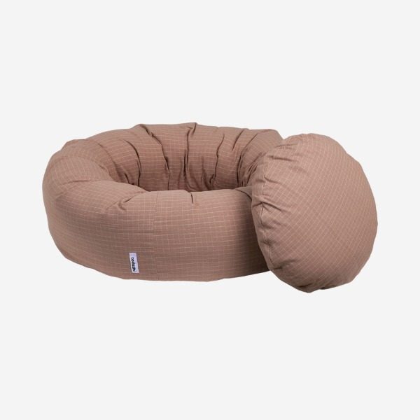 Tadazhi Donut Bed // Waschbares Donut-Hundebett (rosa Gitter)