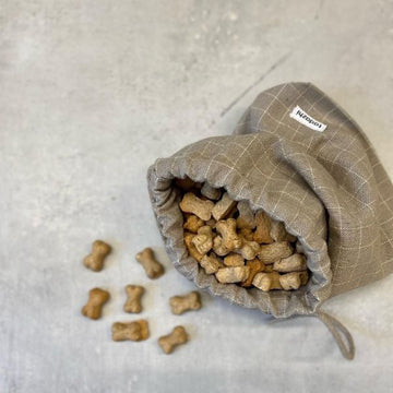 Tadazhi Leckerli-Tasche // Leckerli-Tasche aus Bio-Baumwolle (Sandkaro)