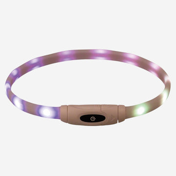 Trixie Flash // Wiederaufladbares und verstellbares Halsband mit Licht (weiß)